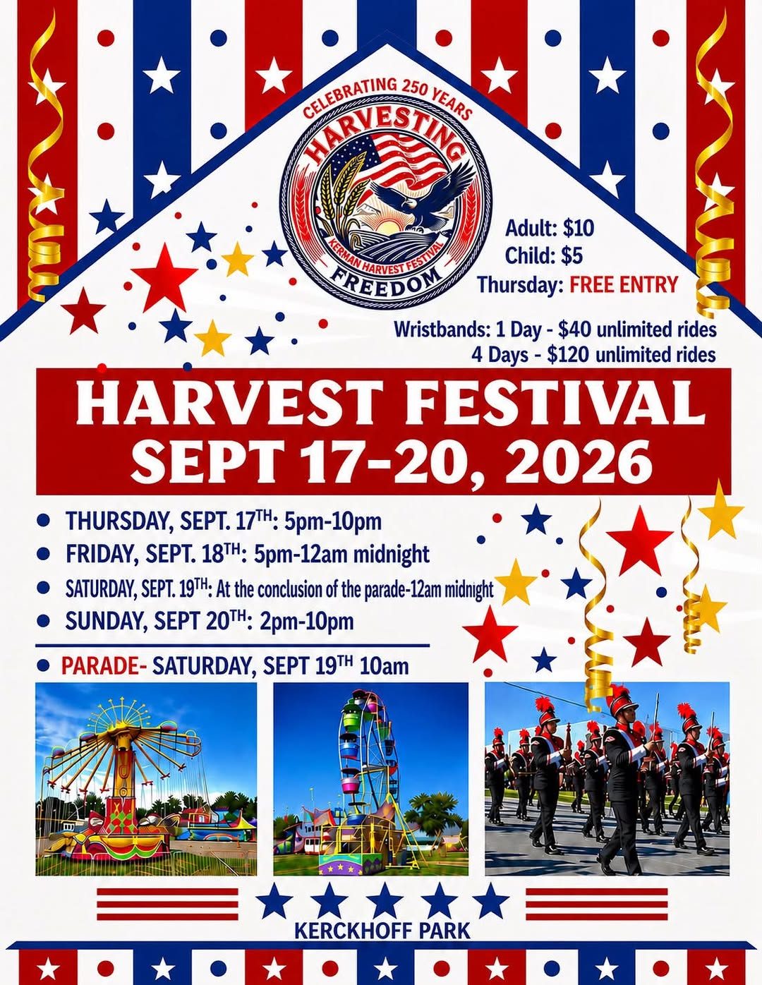 Kerman Harvest Festival 2026 flyer